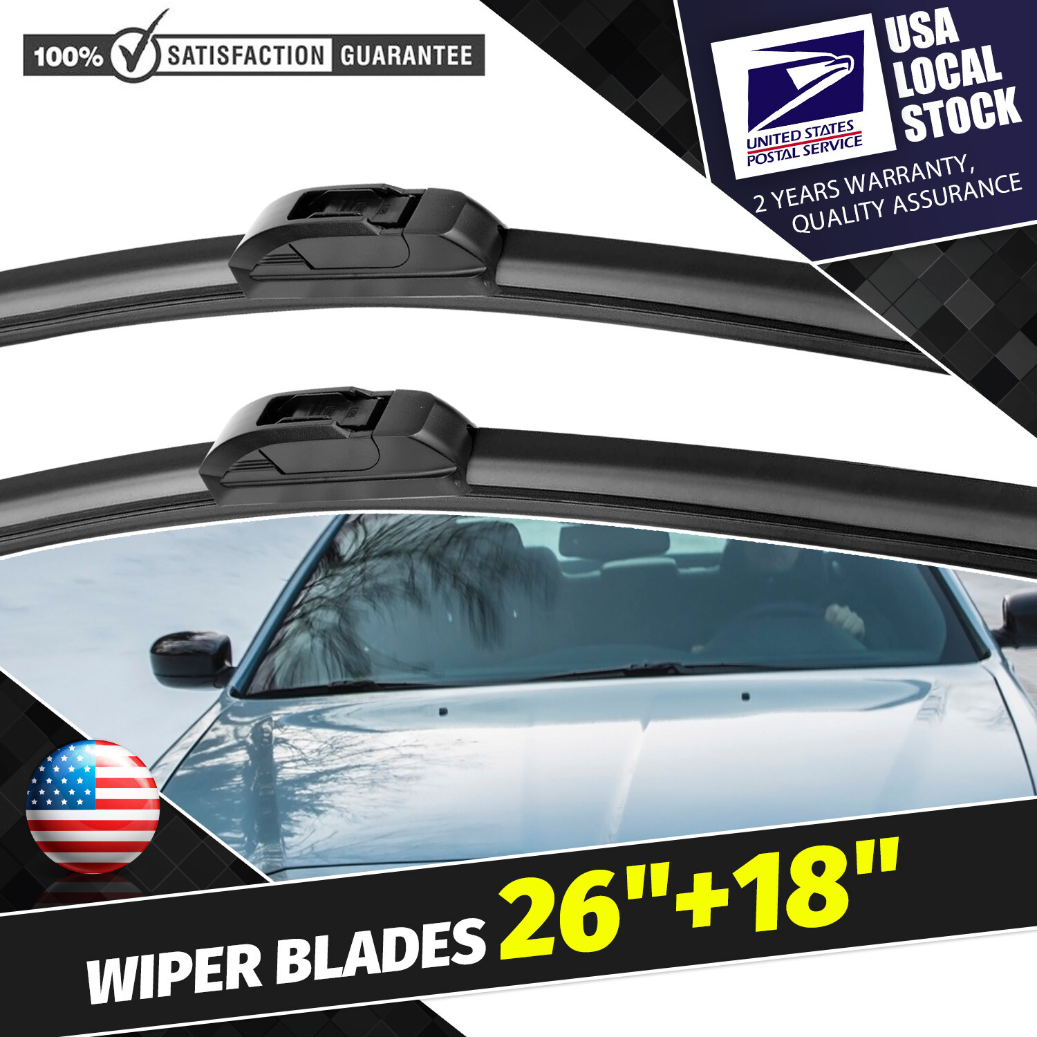 Genuine Original Equipment Front Windshield Wiper Blades Pair 26