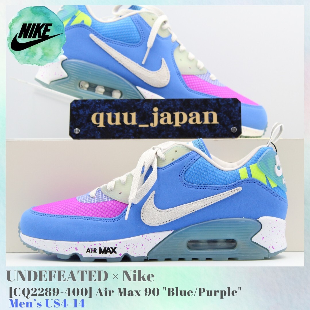 UNDEFEATED × Nike Air Max 90 Blue / Purple CQ2289-400 Men's US4-14