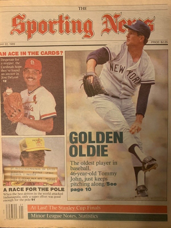 Tommy John 46 Year Old Golden Oldie May 1989 Sporting News Full Issue 52 Pages
