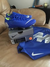 NIKE VAPOR 12 ELITE FG ACC SOCCER CLEAT RACER BLUE/SILVER Women sz 7 AH7380-400