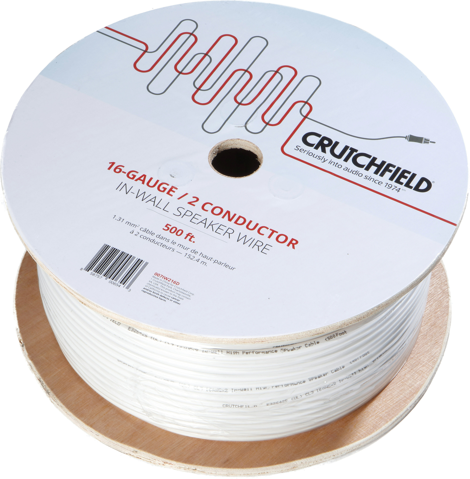 Двухжильный провод Crutchfield 16-го калибра, встроенный в стену, 500-футовый рулон