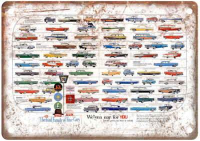 Vintage 1958 Ford product line Ad Retro Look Metal Sign A5672 | eBay