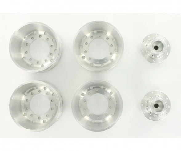 1:14 Alu Hinterradfelge rundloch  2 Stück für Tamiya LKW v. Carson 500907160 - Bild 2 von 4