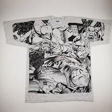 Vintage 1997 Marvel Comic Images X-Men Shirt All Over Print Wolverine Gambit XL