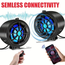 Motorcycle Bluetooth Speakers & Anti Theft Alarm remote Waterproof 3" Speaker US