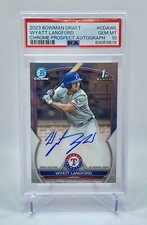 PSA 10 Wyatt Langford 2023 Bowman Draft Chrome 1st Auto RC #CDA-WL - Gem Mint