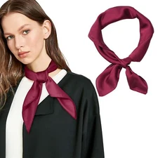 27.56” Chiffon Square Scarves for Women Soild Color Neck Scarf Vintage Hair S...