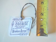 1950's Cochise Hartland Western Rider Set custom reproduction Hang Tag