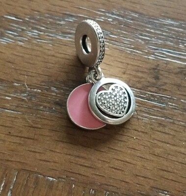 New Authentic Pandora Sterling Silver DEVOTED HEART Charm #792149EN24