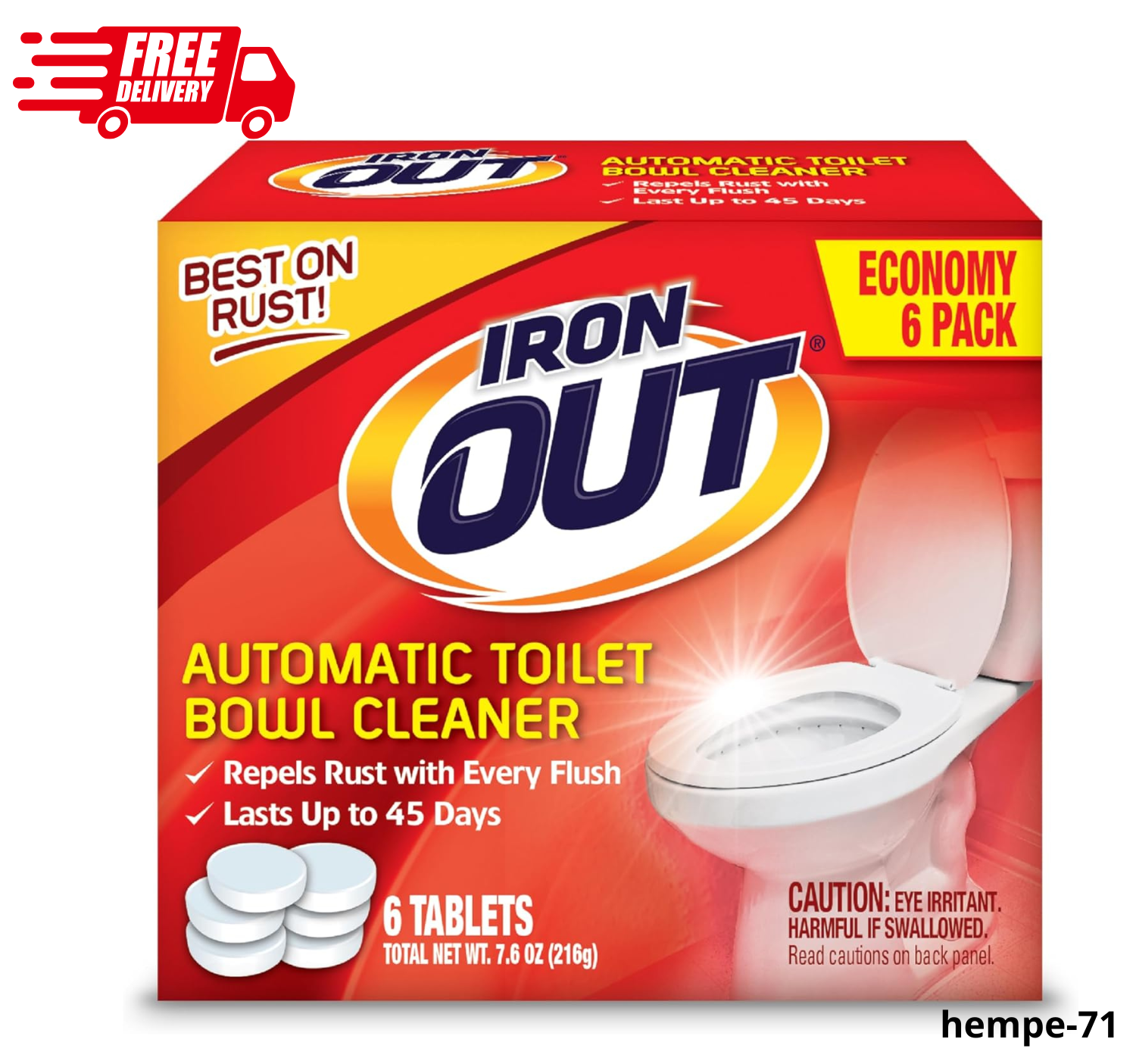 Iron OUT Automatic Toilet Bowl Cleaner, Toilet Cleaner, Pack of 1, 6