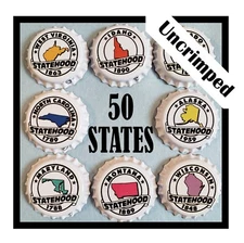 Lot of 50 US States Beer Bottle Caps Complete Set (New, Uncrimped, Unused)