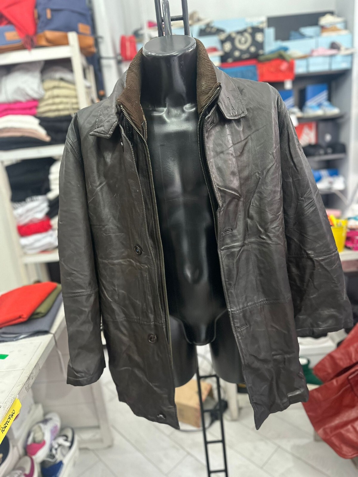 Men's Brown Leather Jacket Size 54 LLV1113