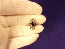 ELEGANT LITTLE OLDER VTG LADIES GIRLS STERLING SILVER  BLACK ONYX RING, SIZE 5
