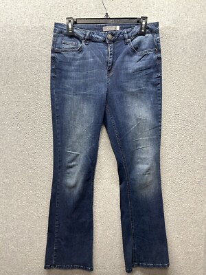 Mint Velvet Blue Wide Leg Jeans Size 14S High Rise Straight Bootcut Denim