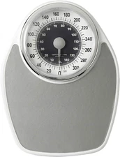 Large Dial Metal Analog Bathroom Scale with Silver Mat, Accurate Measurements up