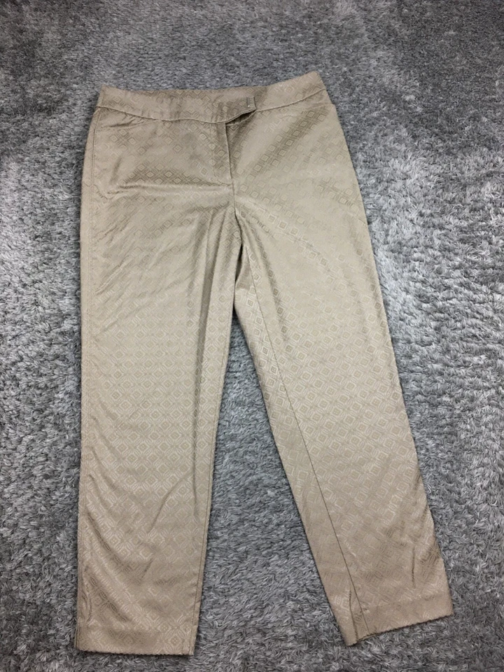 Pantalones de vestir al tobillo Investments para mujer talla 10 beige recto carrera Foto 3 de 4