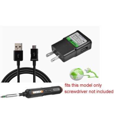 10 FT C Fast Charger Set for 4V Worx WX240L 4V 3-Speed Cordless Screwdriver