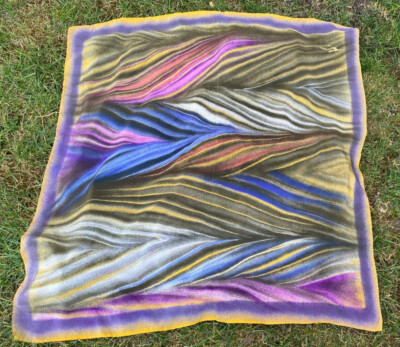 Tuch Schal von LOREDANO 100% Seide 89 x 89 cm gemischte Farbe Töne Wie Neu