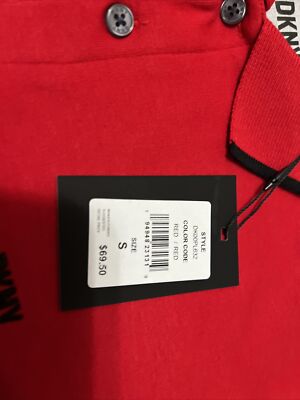 DKNY Polo Custom Fit Soft DKYN Logo - Red - Size S | eBay