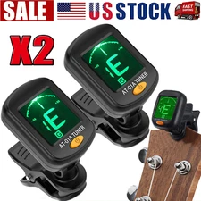 2xLCD Clip On Chromatic Acoustic Electric Guitar Bass Ukulele Banjo Violin Tuner