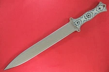 Busse Custom FMV14 .26" Black Crinkle Blade w/CBTs,  Orange/Black G10 Handle