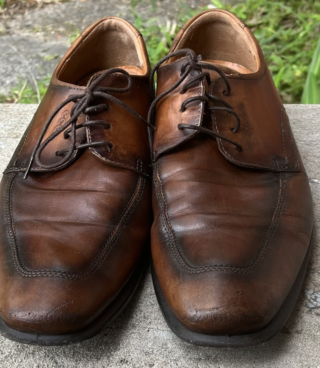 Ecco Men Brown Leather Shock Point Lace Up Casual Shoes U.S  display picture 1