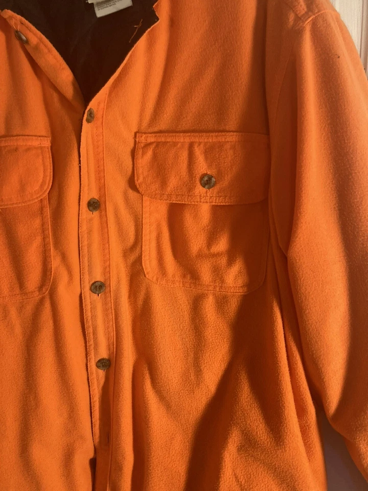 Duxbak Orange Men's Hooded Vintage Hunting Jacket Size XL Reg 46-48 D35193BZ - Image 3 of 4