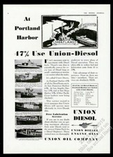 1930 Union 76 Oil Company marine fuel Portland Oregon harbor boat multi photo ad