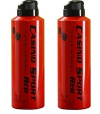 Casino Sport Red by Casino Parfums Body Spray 6 oz for Men NEW IN CAN PACK OF 2*