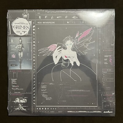 Grimes - Miss Anthropocene White Colored Vinyl LP Signed Insert