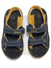 TIMBERLAND BOYS GIRLS SZ 2 SANDALS Yellow/navy blue EUC
