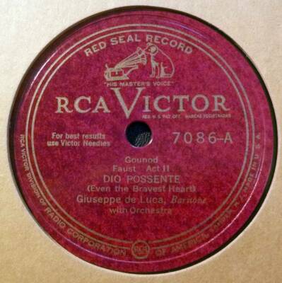 Giuseppe de Luca 12'' 78 RPM - Gounod Dio Possente / Verdi Di Provenza Il Mar