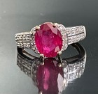 YELLOW GOLD PINK TOPAZ & DIAMOND RING SIZE 6