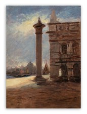 UMBERTO ZIVERI (Milano, 1891-1971) Quadro Dipinto OLIO SU TELA VEDUTA DI VENEZIA