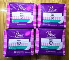 4 X POISE FRESH PROTECTION PADS 3 LIGHT REGULAR 30 PADS EACH TOTAL 120 