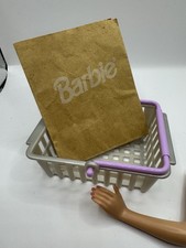 tyco barbie Kitchen Littles Mini Mart SHOPPING BASKET W BAG