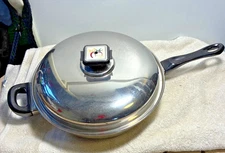 12" STAINLESS STEEL-T304 HEALTHY LIFE 4 SQUARE  FRY PAN WITH LID-COOKWARE