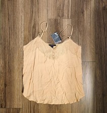 NWT Forever 21 Eyelet Lace Button Up Salmon Colored Pajama Top Size Large