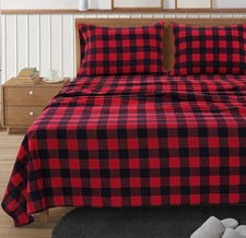100 Cotton Queen Flannel Sheets Set - Brushed for Extra Softness - Lightweig...