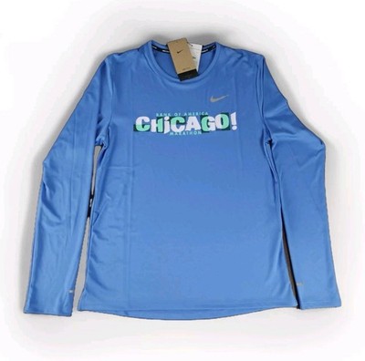 New Nike Chicago Marathon Men's L Dri-FIT Element Running Top FD2699-450 Lng Slv