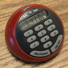 OXO SoftWorks Digital Timer Red TESTED WORKS