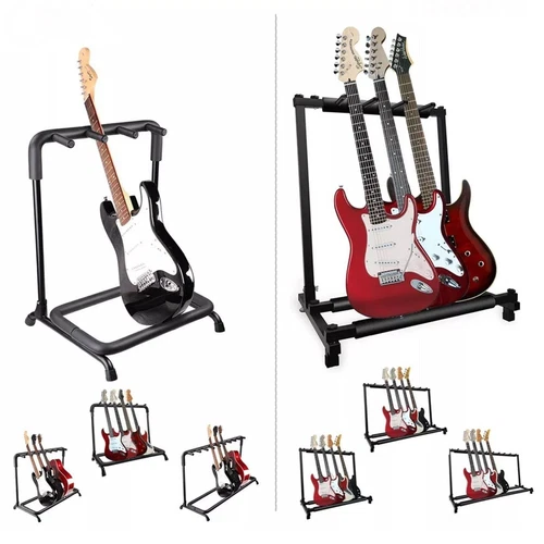 5 Core Multi Guitar Rack Stand Floor 3 Slot Adjustable Flying V Guitars Holder