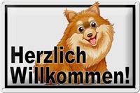 Schild Blech 30X20Cm - Made In Germany - Herzlich Willkommen Metall Deko Blechsc