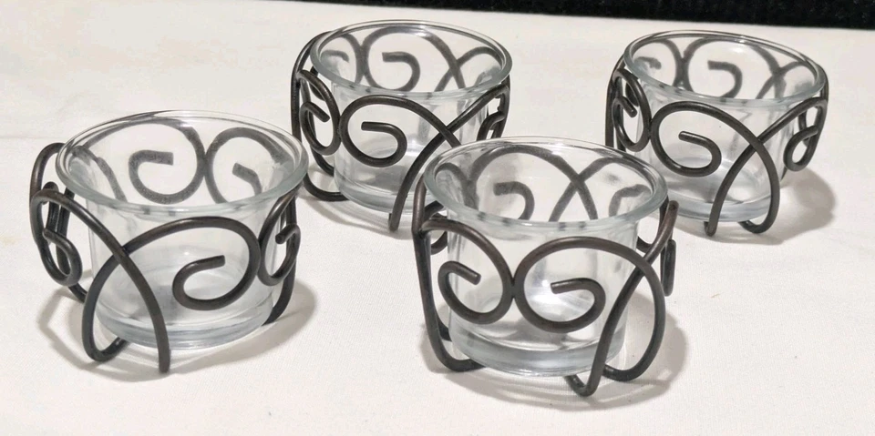 Southern Living at Home Jamestown Votives - подсвечники 40642 набор из 4 - новый в коробке - Изображение 3 из 4