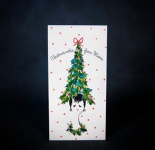 RARE - 1959 Eisenhower MAMIE BANGS Christmas card - w/original envelope