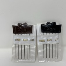 2 VTG Diane BLACK / BROWN Hair Lift Pick Metal Plastic Orig Carry Case 4 NEW