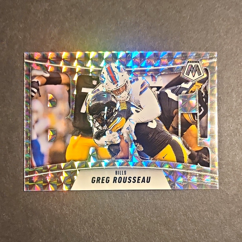 Panini 2025 Mosaic Bang! Greg Rousseau Buffalo Bills #14 Football NFL Card