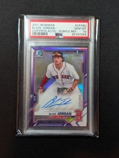 Blaze Jordan 2021 Bowman CPA-BJ Chrome Purple Refractor Auto /250 PSA 10 Red Sox