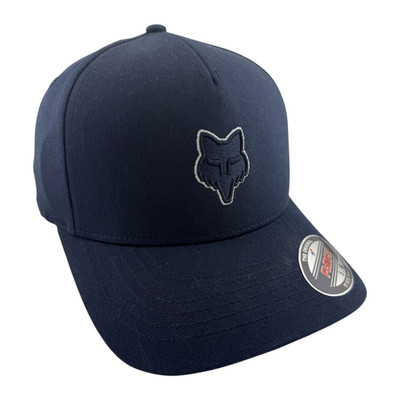 Fox Racing Fox Head Navy Blue Logo A-Frame Stretch Flexfit Flex Fit Hat Cap