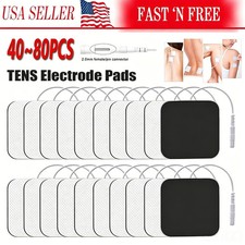 40/80 TENS Electrode Pads EMS Replacement Unit 7000 3000 2x2 Muscle Stimulator